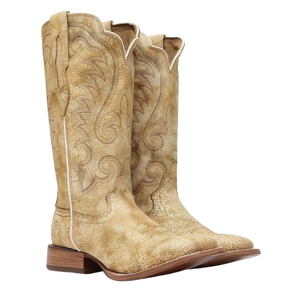 Durango Arena Pro Womens Cremello Leather Square Toe Western Boots Size 8.5 NWT